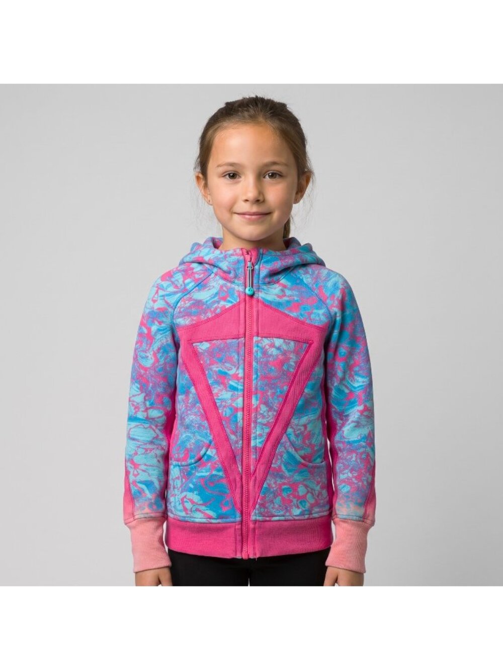 Ivivva by Lululemon Girl's Marble Print Remix Hoodie Sweatshirt Top in size 8